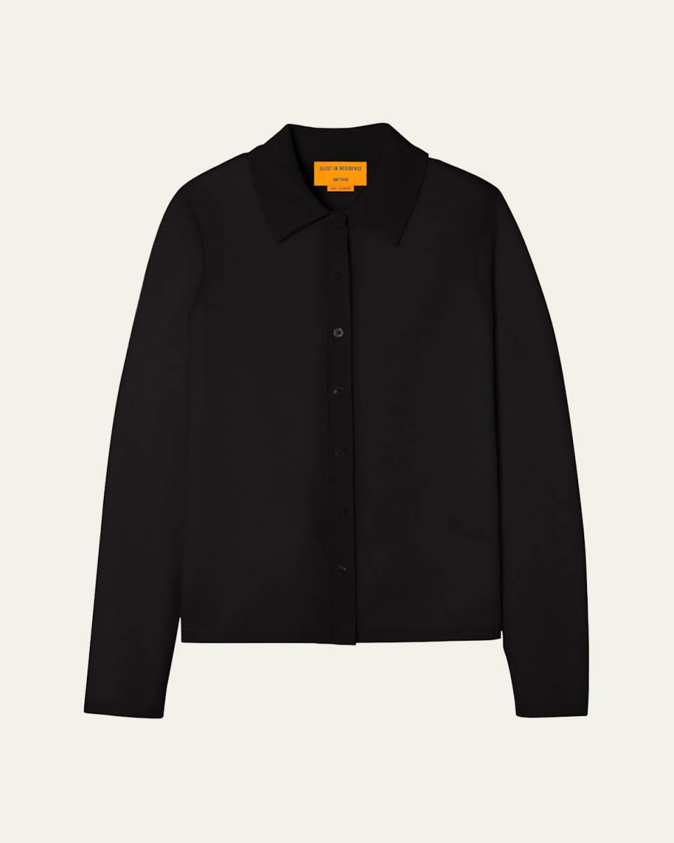 Elle Cashmere Button-Front Shirt